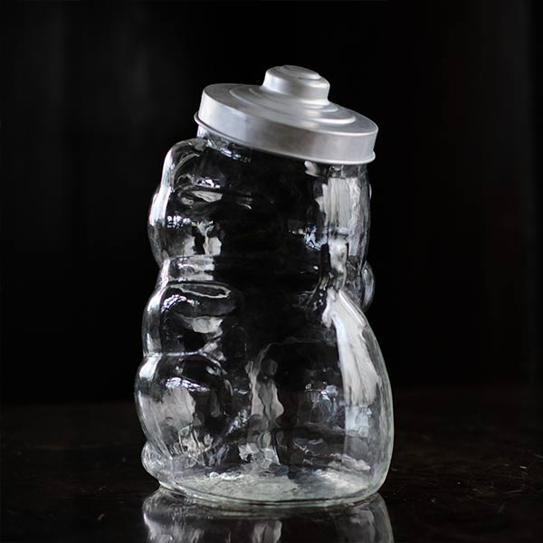 Maneki-neko glass bottle