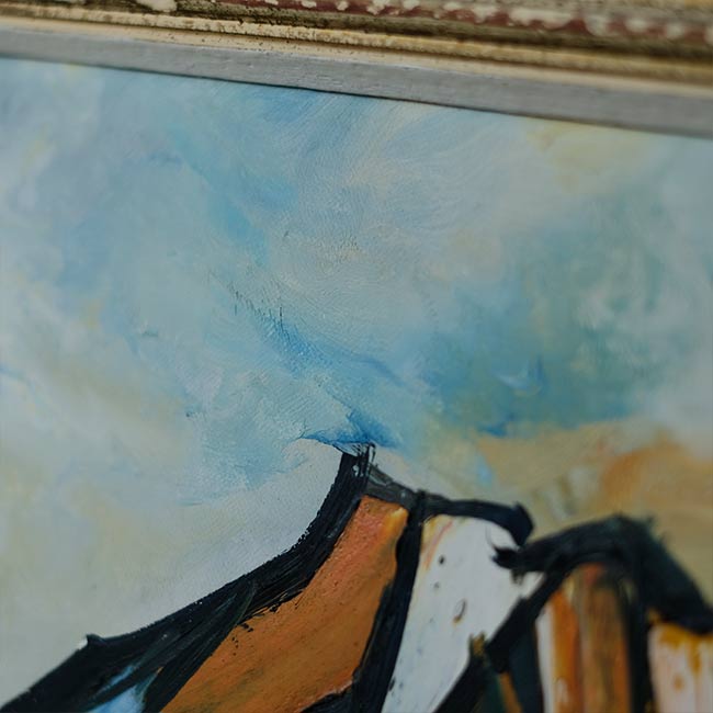 油彩画「山」