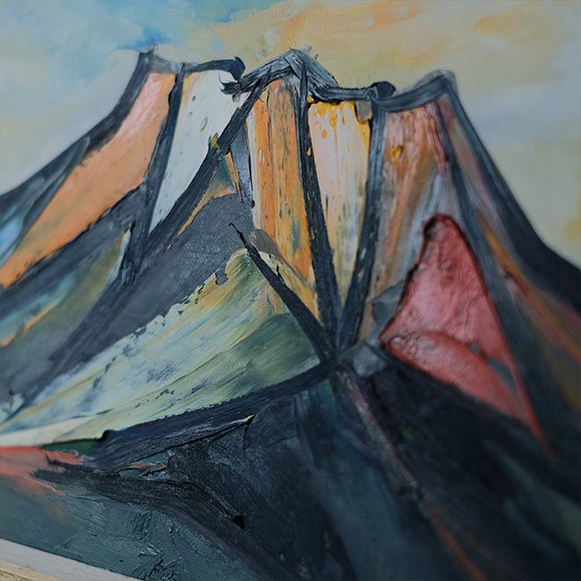 油彩画「山」