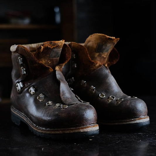 Leather hiking boots