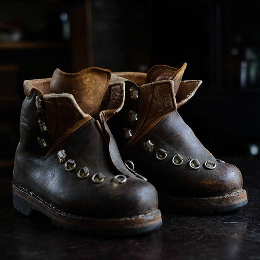 Leather hiking boots