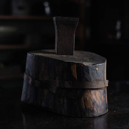 Anvil and wooden stand