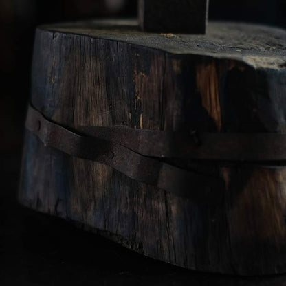 Anvil and wooden stand