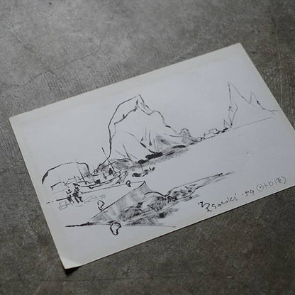筆絵「ウトロ港」