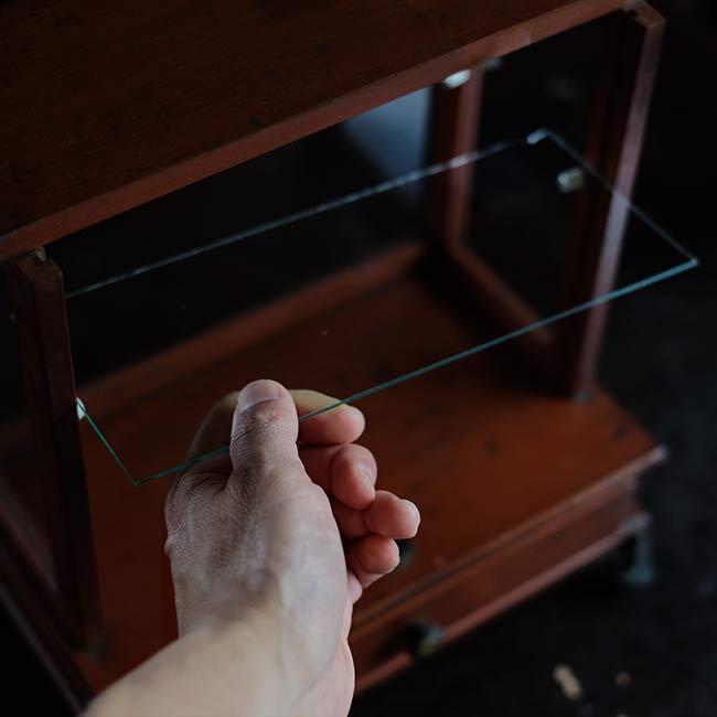 Glass case for scales