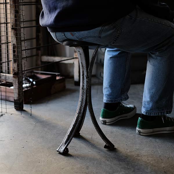 Stool made from recycled materials