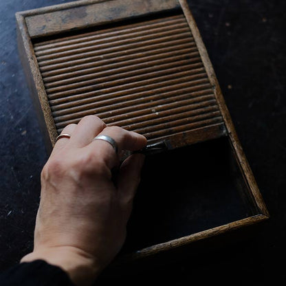 Pencil case with accordion lid