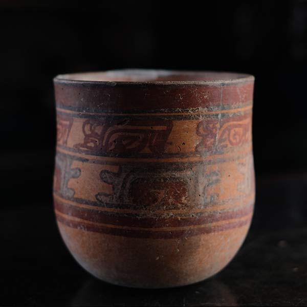 Central America deep pot with colored patterns