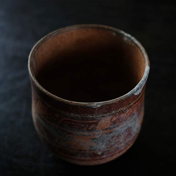 Central America deep pot with colored patterns