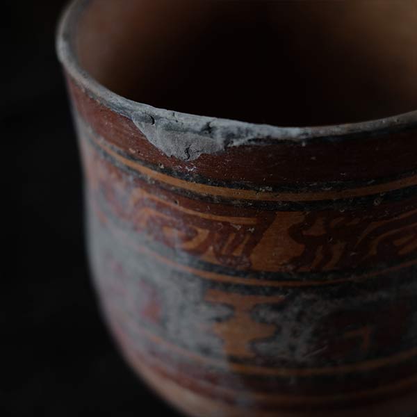 Central America deep pot with colored patterns
