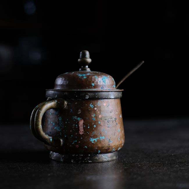 Copper sugar pot