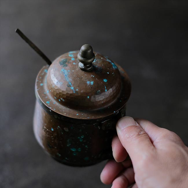 Copper sugar pot