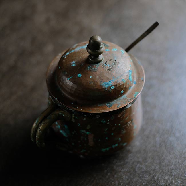 Copper sugar pot