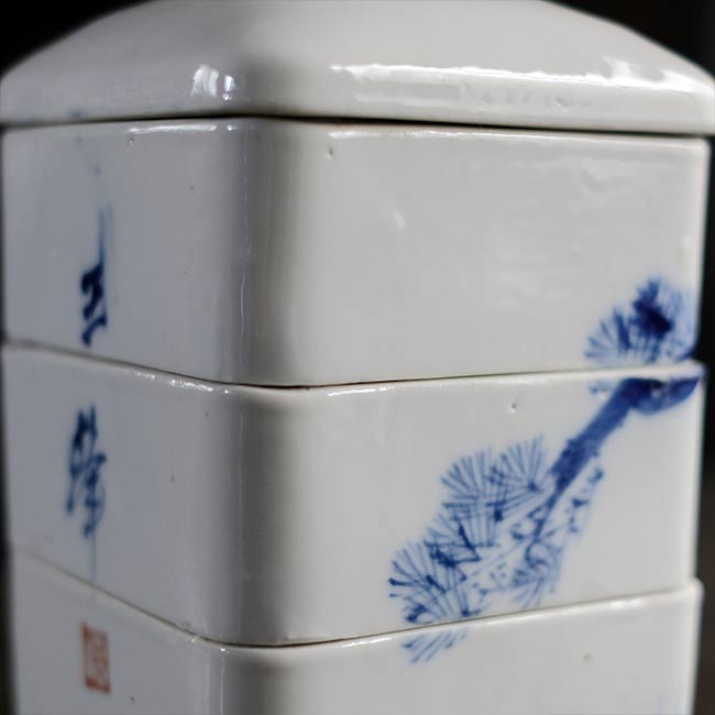 松に鶴 三段重