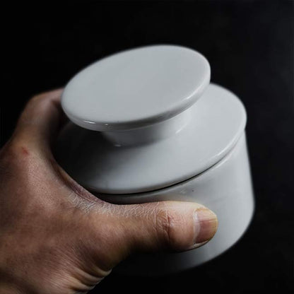 White porcelain canister