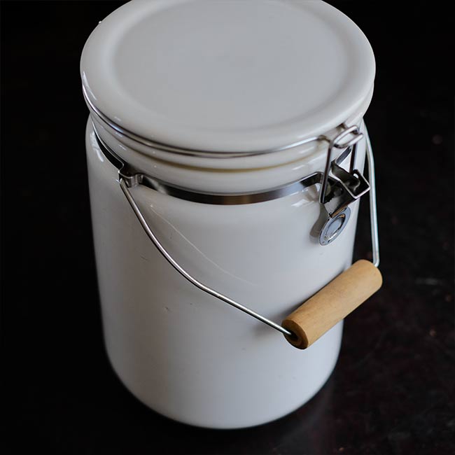 White porcelain container