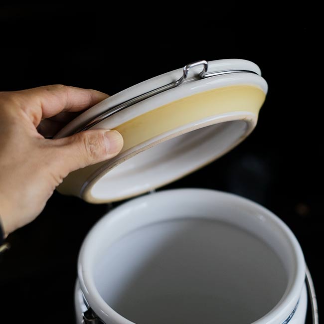 White porcelain container