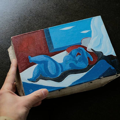 油彩画「横たわる女性」