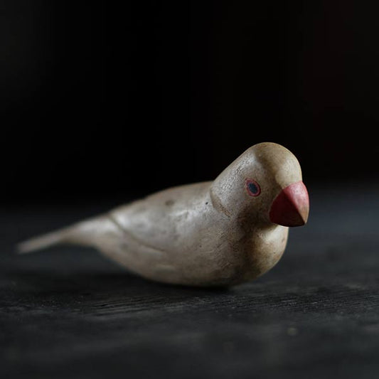 木彫りの文鳥