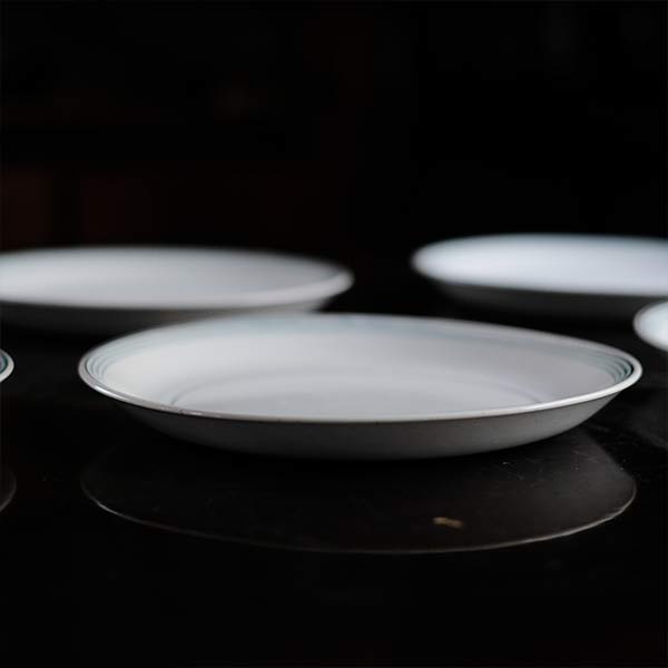山庄製陶所 IRONSTONE ライン入り皿 φ23cm