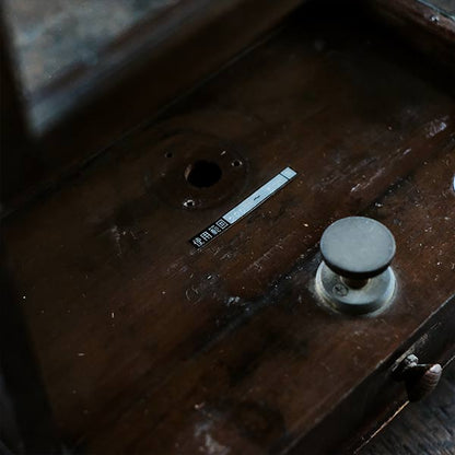 A small showcase made from a scale case (dark brown)