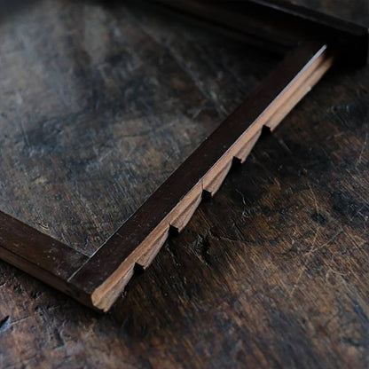 A small showcase made from a scale case (dark brown)
