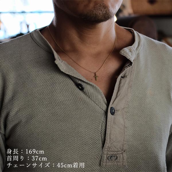 小さなクロスのネックレス（40～50cm）K18クロス×K18チェーン