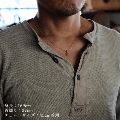 小さなクロスのネックレス（40～50cm）K18クロス×K10チェーン