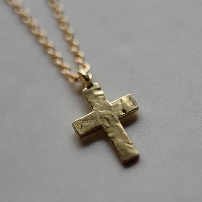 Small and wide cross necklace (40-50cm) K18 cross x K18 chain