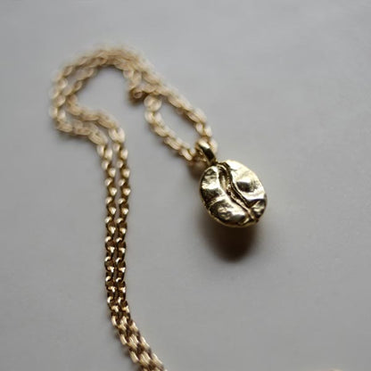 Small coffee bean necklace (40-50cm) K18 coffee bean x K10 chain