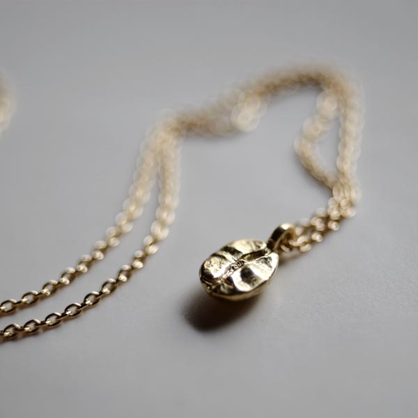 Small coffee bean necklace (40-50cm) K18 coffee bean x K10 chain