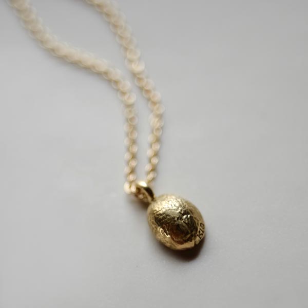 Small coffee bean necklace (40-50cm) K18 coffee bean x K10 chain