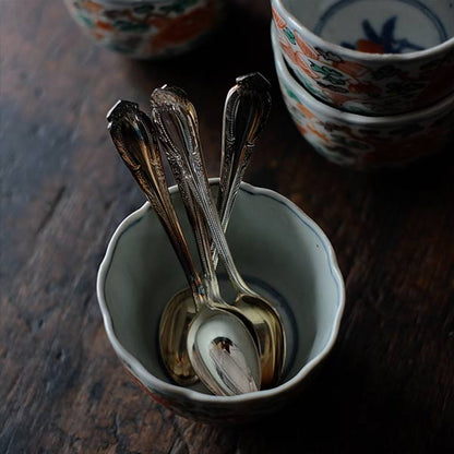 Colorful peony teacup (soba choko, mukozuke)