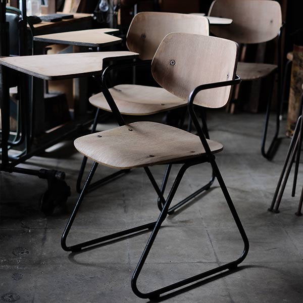 School chair with folding desk