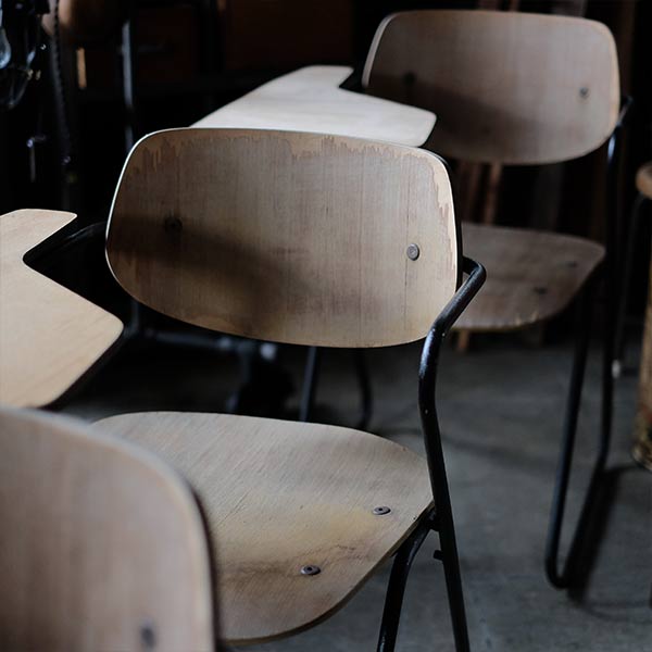 School chair with folding desk
