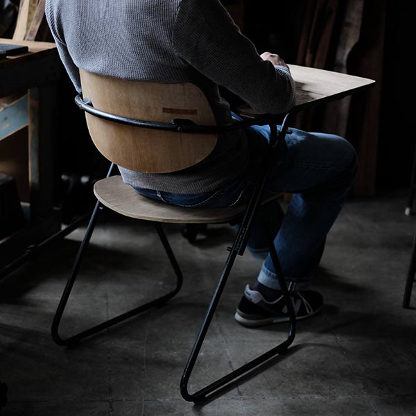 School chair with folding desk