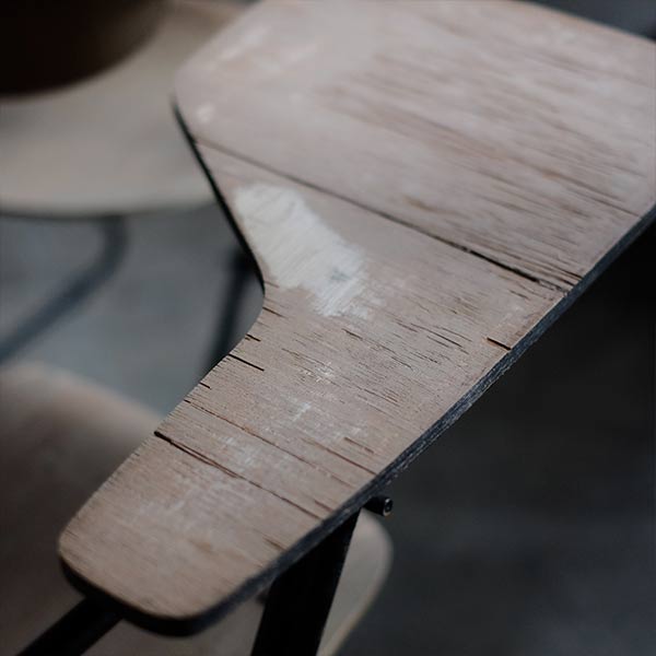 School chair with folding desk