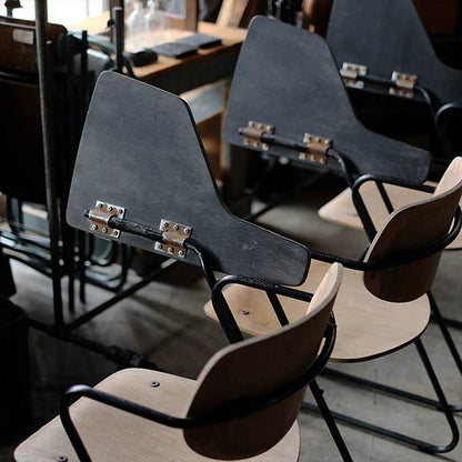 School chair with folding desk