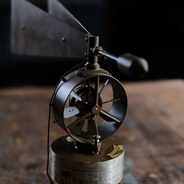 Wind vane and speed meter, made in 1934, with wooden box