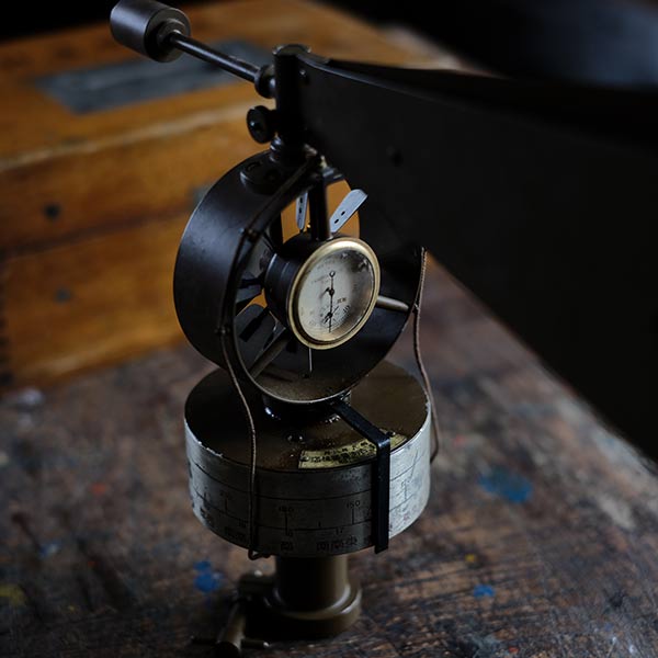 Wind vane and speed meter, made in 1934, with wooden box