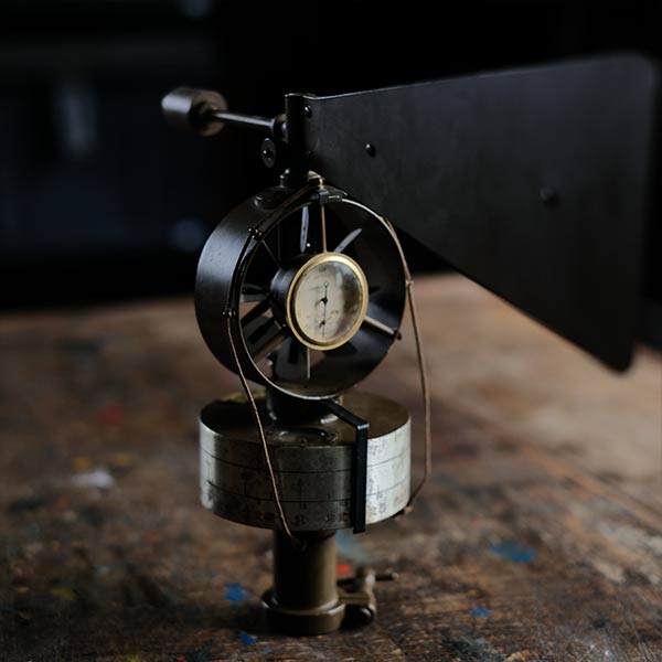 Wind vane and speed meter, made in 1934, with wooden box