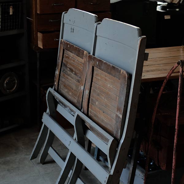 Heywood Wakefield 2-seater folding chair