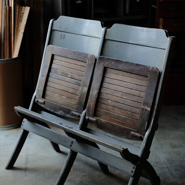 Heywood Wakefield 2-seater folding chair