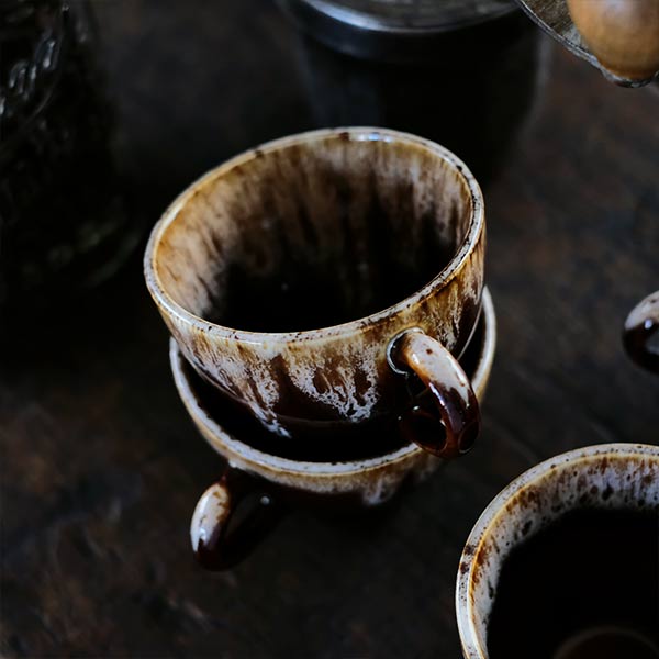 Brown Drip Glaze マグ