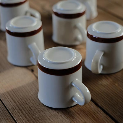 茶色いラインのマグカップ（デッドストック）