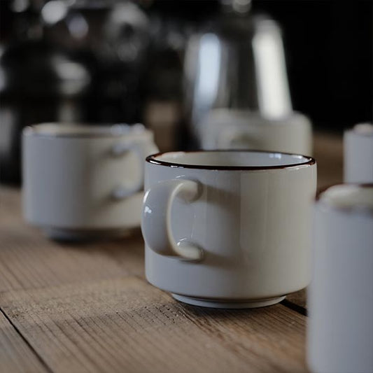 茶色いラインのマグカップ（デッドストック）幅広