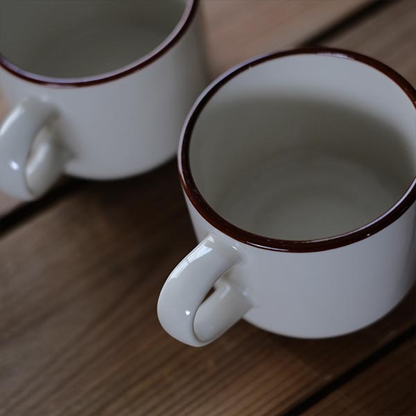 茶色いラインのマグカップ（デッドストック）幅広