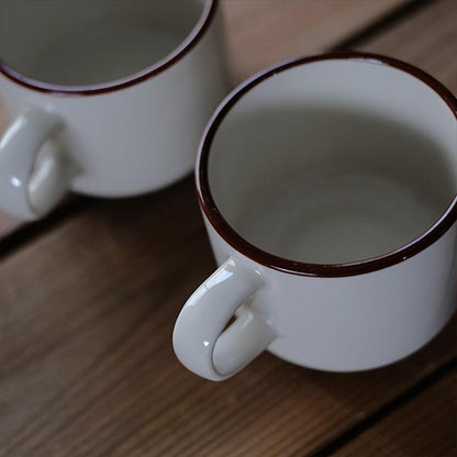 茶色いラインのマグカップ（デッドストック）幅広