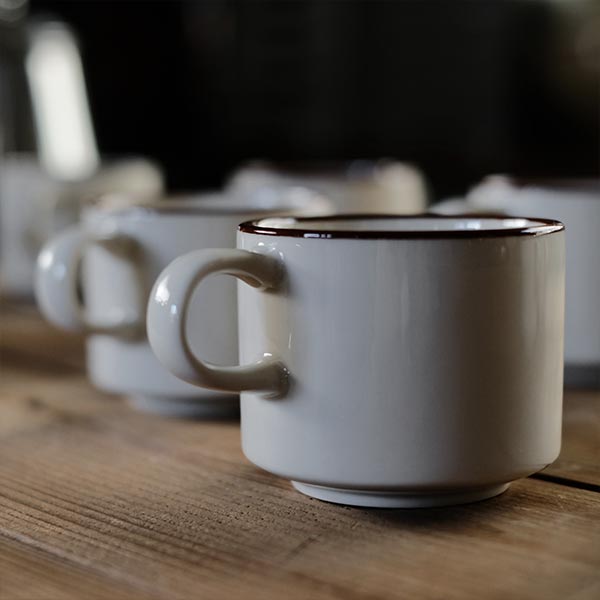 茶色いラインのマグカップ（デッドストック）幅広