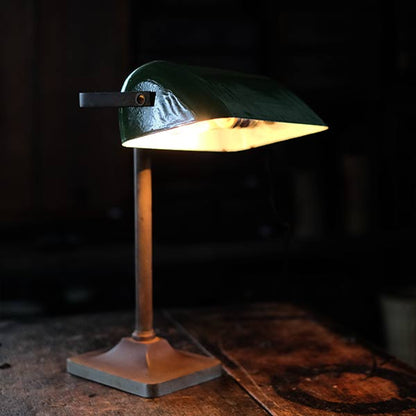 Enamel shade desk lamp